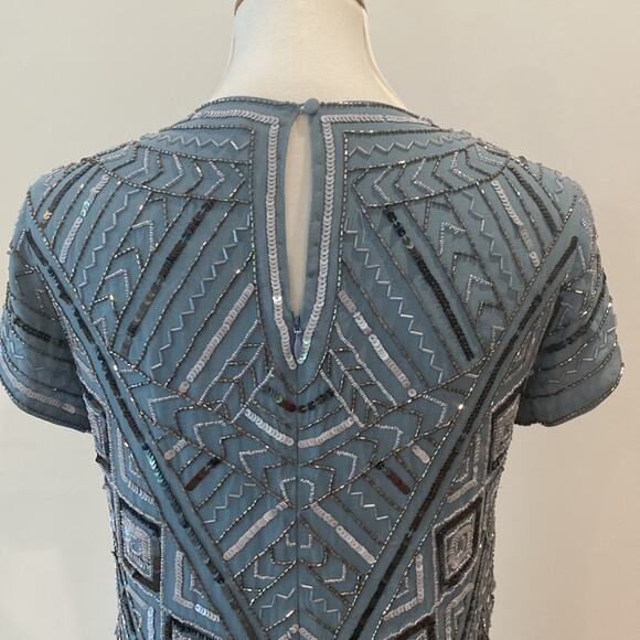 Parker Cocktail Dress Small Beaded Semi Formal Mini Holiday Party Gatsby $468 - Picture 5 of 14